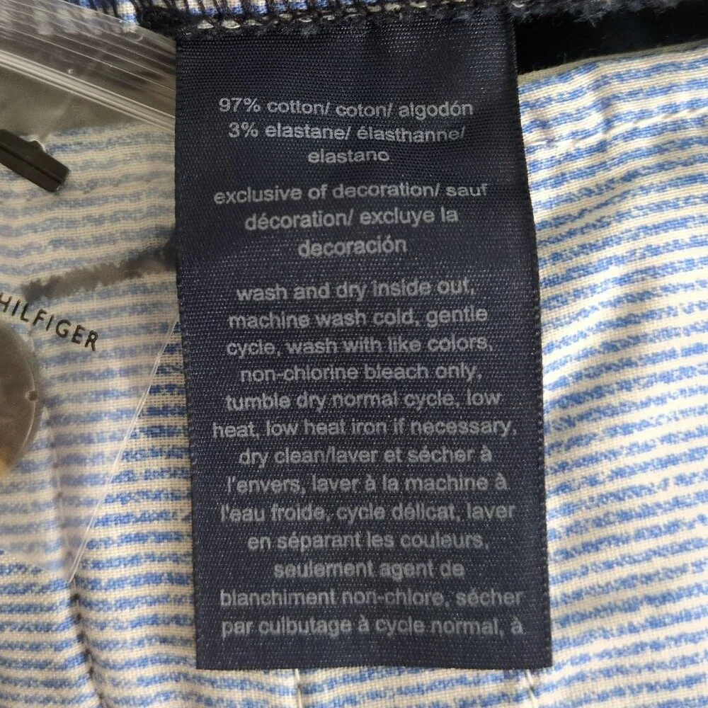 Tommy Hilfiger Hampton Navy Chino 14 Womens Pants Straight Business Corporate